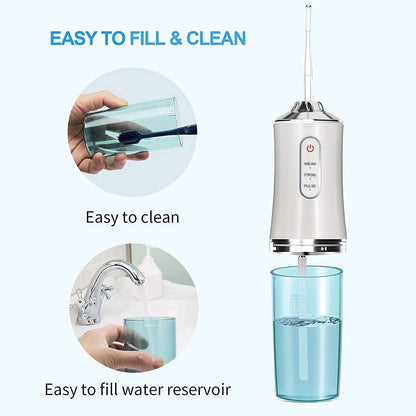 Water Flosser Portable Oral Irrigator with 3 Modes, 4 Jet Tips, Cordless Rechargeable