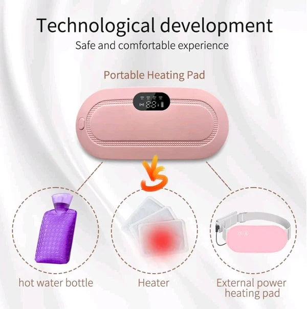 Periods Massager, Fast Heating Pad with 3 Heat Levels and 4 Massage Modes